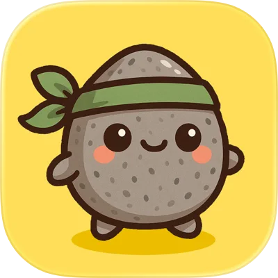 chia icon: a chia seed with a headband